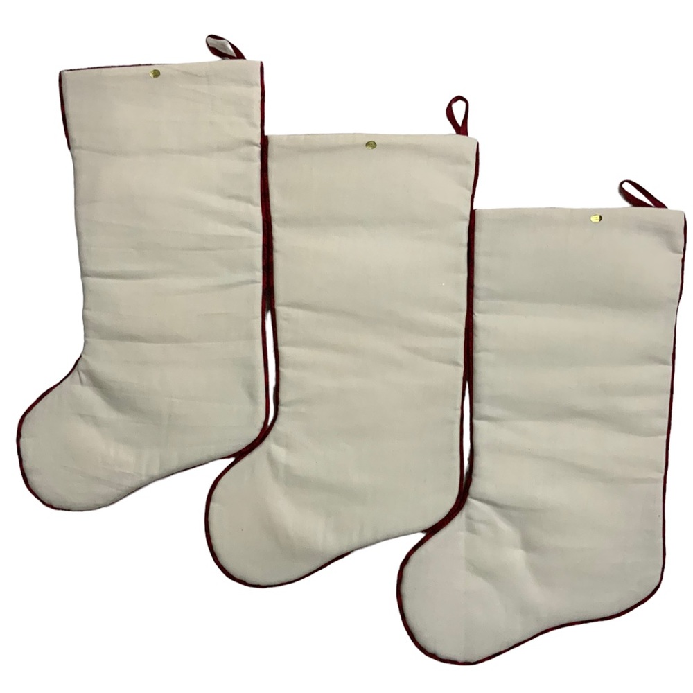 Christmas Stockings Oversized Snowmen Snow Scene Plush 3 Pieces 22 Inches - Picture 2 of 16